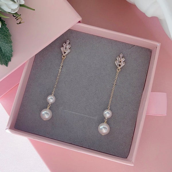 Pendants d'oreilles en perles de Swarovski/Boucles d'oreilles pendantes en perles/Boucles d'oreilles pendantes en perles