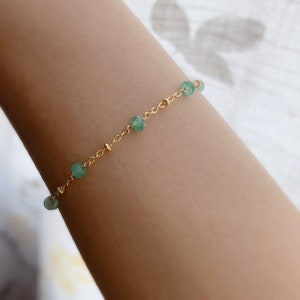 Natural Emerald  Bracelet/ Best Gift For Women/ May Birthstone Bracelet/ Birthday Gift For Women