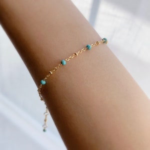 Turquoise Dainty Bracelet/ Turquoise Jewelry/ Turquoise Bracelet/ December Birthstone Bracelet/ Special Gift For Women