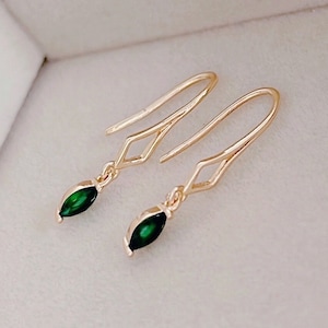 Dainty Emerald Earrings/ Emerald Earrings/ Birthstone Gift For Women/ Special Gift For Her/ Wedding Jewelry