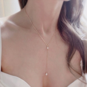 Pearl Lariat Necklace/ Y-Pearl Necklace/ Pearl Necklace/ Bridal Necklace/ Wedding Jewelry image 9