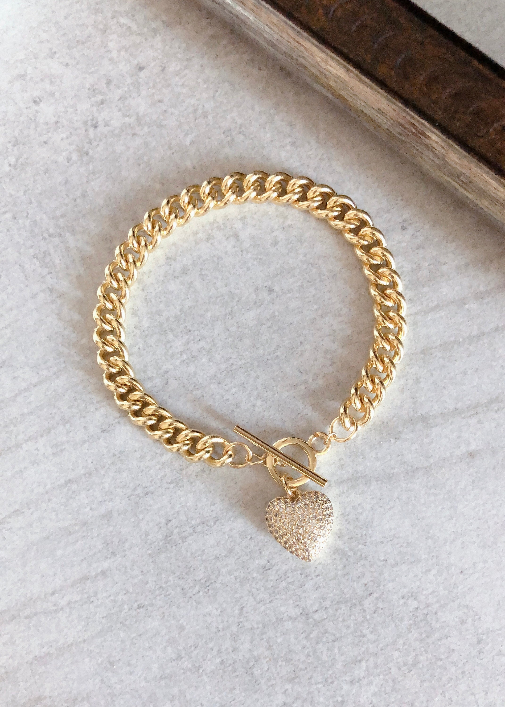 WOWORAMA Bracciale Donna Con Ciondoli A Cuore – Oro E Argento, Design Boho Vintage, Catena A Maglie Regolabile Con Chiusura A Moschettone