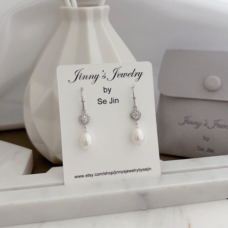 Pearl Lariat Necklace & Earring Set – Gold Bridal Jewelry image 7