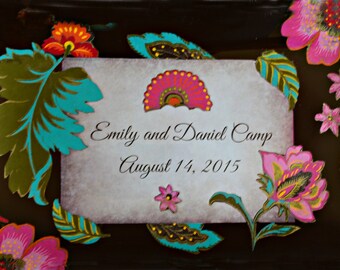 Personalized Wedding Invitation Glass Decoupage Plates and Trays