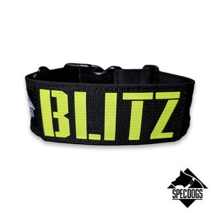 Tactical Dog Collar Black 2" with  personalized patch