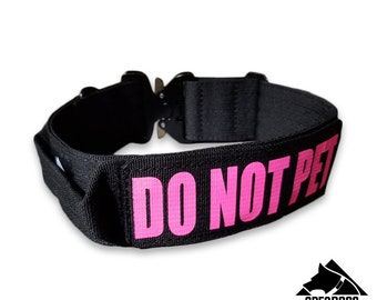 Tactical 2 " Dog Collar with handle and genuine quick release Cobra and personalized patch