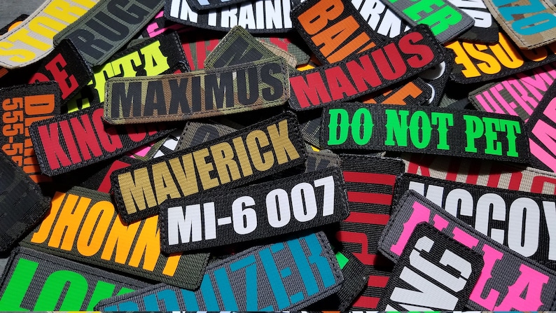 Custom 2 Patches with Hook Material for Harness or Collars image 5