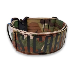 Tactical Dog Collar with Personalized Patch and quick release plastic buckle