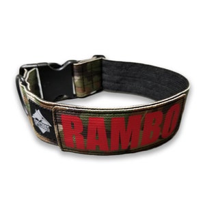 Tactical Dog Collar 2&quot;  with Plastic Side Release Buckle and Personalized ID Patch