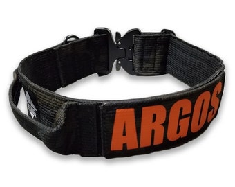 Tactical Dog Collar Solid Black + Handle Extreme Edition w Cobra Buckle