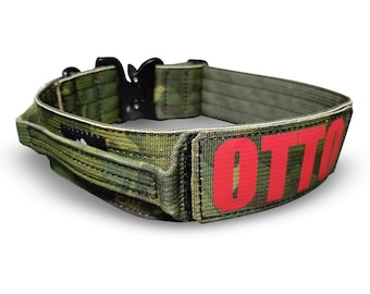 Tactical Camo Dog Collar + Handle With Plastic Quick Release Buckle