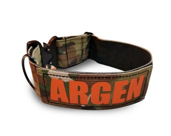Premium Tactical Dog Collar with quick release Cobra and personalized patch
