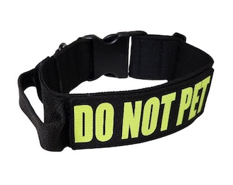 Collar táctico para perro de 2" con liberación rápida de plástico, asa y parche personalizado