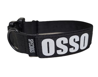 K9 Tactical Dog Collar Solid Navy Blue 1.5" with Plastic Quick Release Buckle and Name Patch