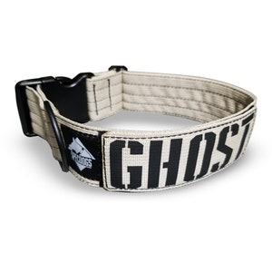 Tactical Dog Collar Solid Desert Sand 2&quot; with Militia edition personalized patch