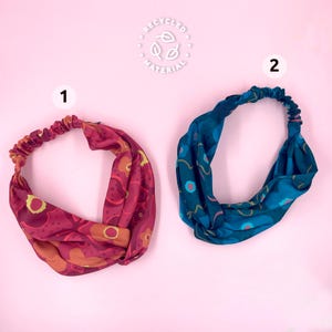 Floral Twist Headband: Eco-Friendly Recycled Fabric Turban