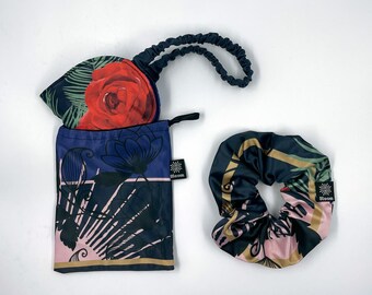 Satin Augenkissen: Verstellbare beschwerte Schlafmaske mit Haargummi