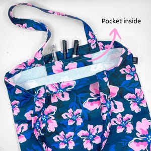 Sac shopping pliable, sac portable floral, cadeaux étudiants, sac quotidien pour femme, sac shopper écologique et réutilisable, sac à fleurs flexible