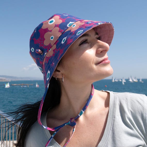 100% Linen Reversible Bucket Hat Sun Hat Packable Micoop Women main image 3
