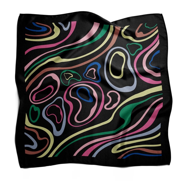 Summer Scarf for Women, Unique Gift for Her, bandana for hair loss, little satin scarf, multicolor decoration accessory, foulard élégant