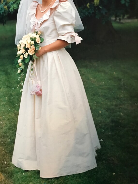 1980's Silk Wedding Dress Handmade