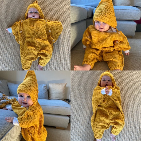 Pattern - Crochet Baby Toddler Star Bunting/Winter Suit/Bodysuit - Instant Download Crochet Pattern
