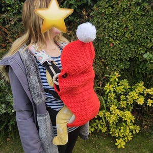 Patrón de crochet - Funda navideña para portabebés/Ergobaby/Fular portabebés. Patrón de regalo para bebé. Descarga instantánea.