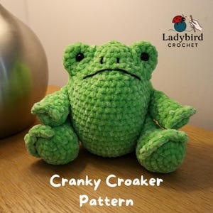 Amigurumi Cranky Croaker Frog Crochet Pattern – Instant Download (PDF)