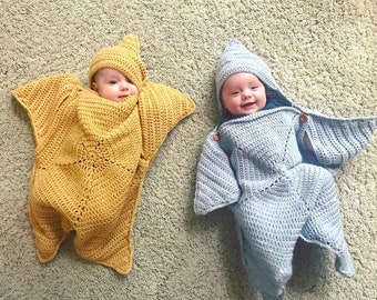 Pattern - Crochet Baby Star Bunting/Snuggle Suit/Bodysuit - Instant Download Crochet Pattern