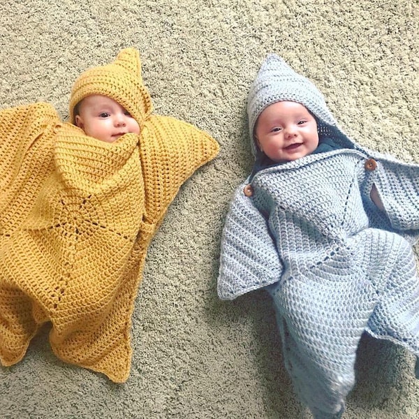 Pattern - Crochet Baby Star Bunting/Snuggle Suit/Bodysuit - Instant Download Crochet Pattern