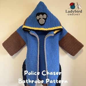 Crochet Police Chaser Robe Pattern – Baby, Toddler, Child (PDF Pattern)