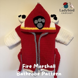 Crochet Fire Marshall Robe Pattern – Baby, Toddler, Child (PDF Pattern)