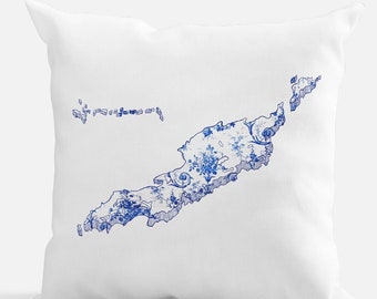 Anguilla French Toile Map Collection