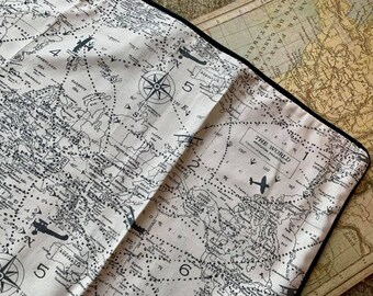Vintage Airplane Traffic MAP Cushion