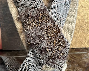 Beaded Wessex Glenn Plaid Tie
