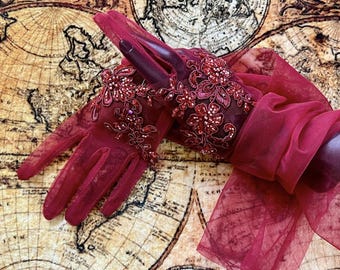 Long Beaded Gloves