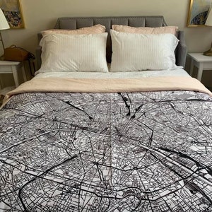 Plan de la ville de Londres Jeté de lit/canapé, couverture, écharpe de lit