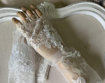 Chantilly Lace Beaded Sleeves