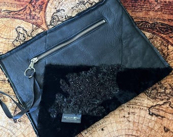 Black Beaded Clutch