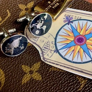 Minimalist Style World Map Cufflinks