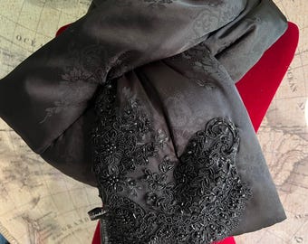 Beaded Black Scarf