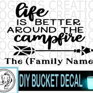 Camping Bucket | Decal only | Camp Bucket | Camp | Camp Decal | Bucket decal | Make your own camping bucket with this decal!
