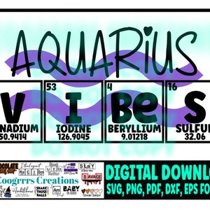 Aquarius Vibes SVG, Aquarius Birthday, Février Birthday, Cutting Machine Ready, Téléchargement numérique