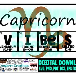 Capricorn Vibes SVG, december verjaardag, januari verjaardag, snijmachine klaar, digitale download