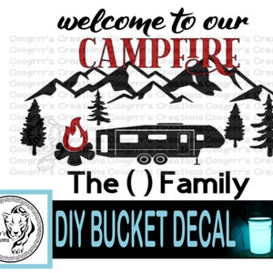 Camping Bucket DECAL, DIY Make your Own Camping Bucket