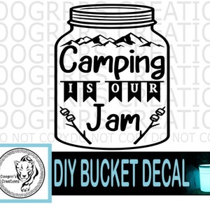 Camping Bucket DECAL, DIY Make your Own Camping Bucket