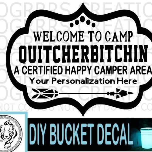 Camping Bucket DECAL DIY Make Your Own Camping Bucket Etsy