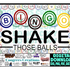 Bingo SVG, Cricut and Cameo Cutting Machine Ready, Digital Download