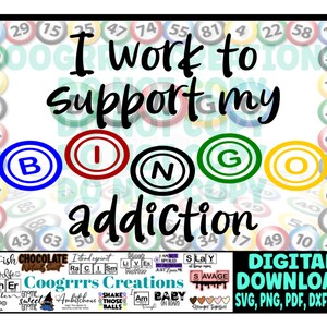 Bingo SVG, Cricut and Cameo Cutting Machine Ready, Digital Download