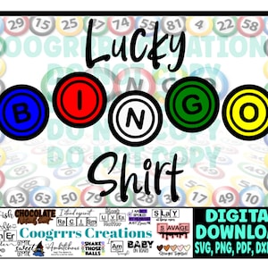 Bingo SVG, Cricut and Cameo Cutting Machine Ready, Digital Download